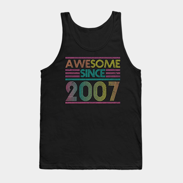 Awesome Since 2007 // Funny & Colorful 2007 Birthday Tank Top by SLAG_Creative